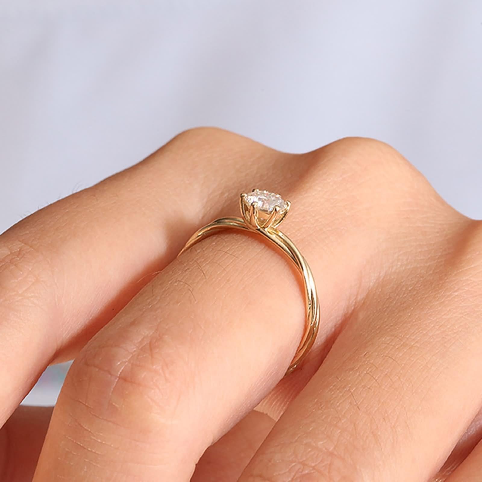 Fedi Nuziali Moderne, Fedi Nuziali Stile Elegante Oro Giallo 14K/18K Anniversario Regali Per Donna