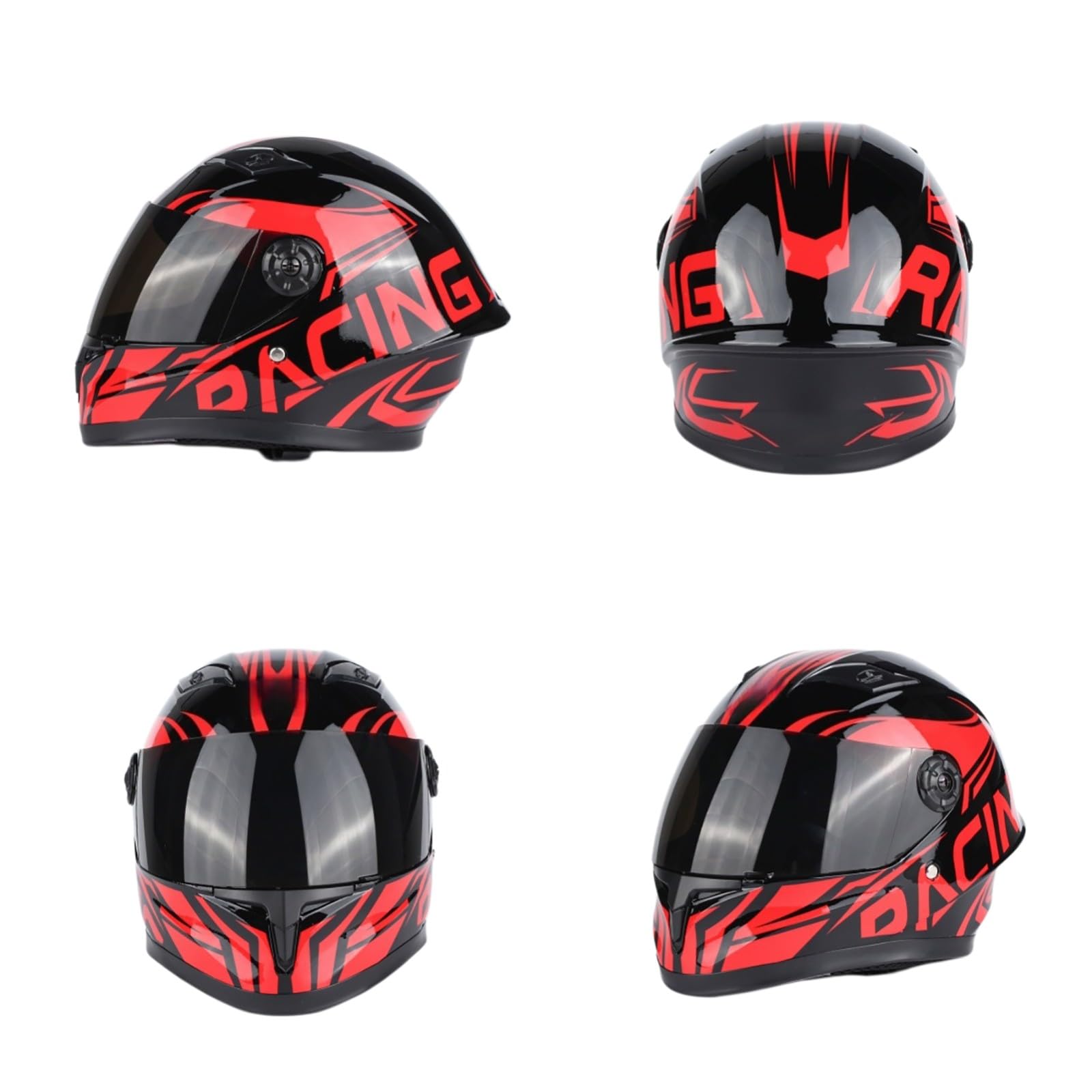 Kask dziecięcy z integralną twarzą, kask rowerowy dla chłopców i dziewcząt, kask motocyklowy z wizjerem, kask dziecięcy do jazdy na rowerze, motocyklu i skuterze 11,XL (53-54 cm)