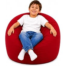 MaxiBean Large Bean Bag Chair for Kids and Children - Gaming BeanBag Cushion with Filling Beans Included, Perfect for Living Room, Bedroom, Garden Room, and Outdoor Use Weather Resistant - Red