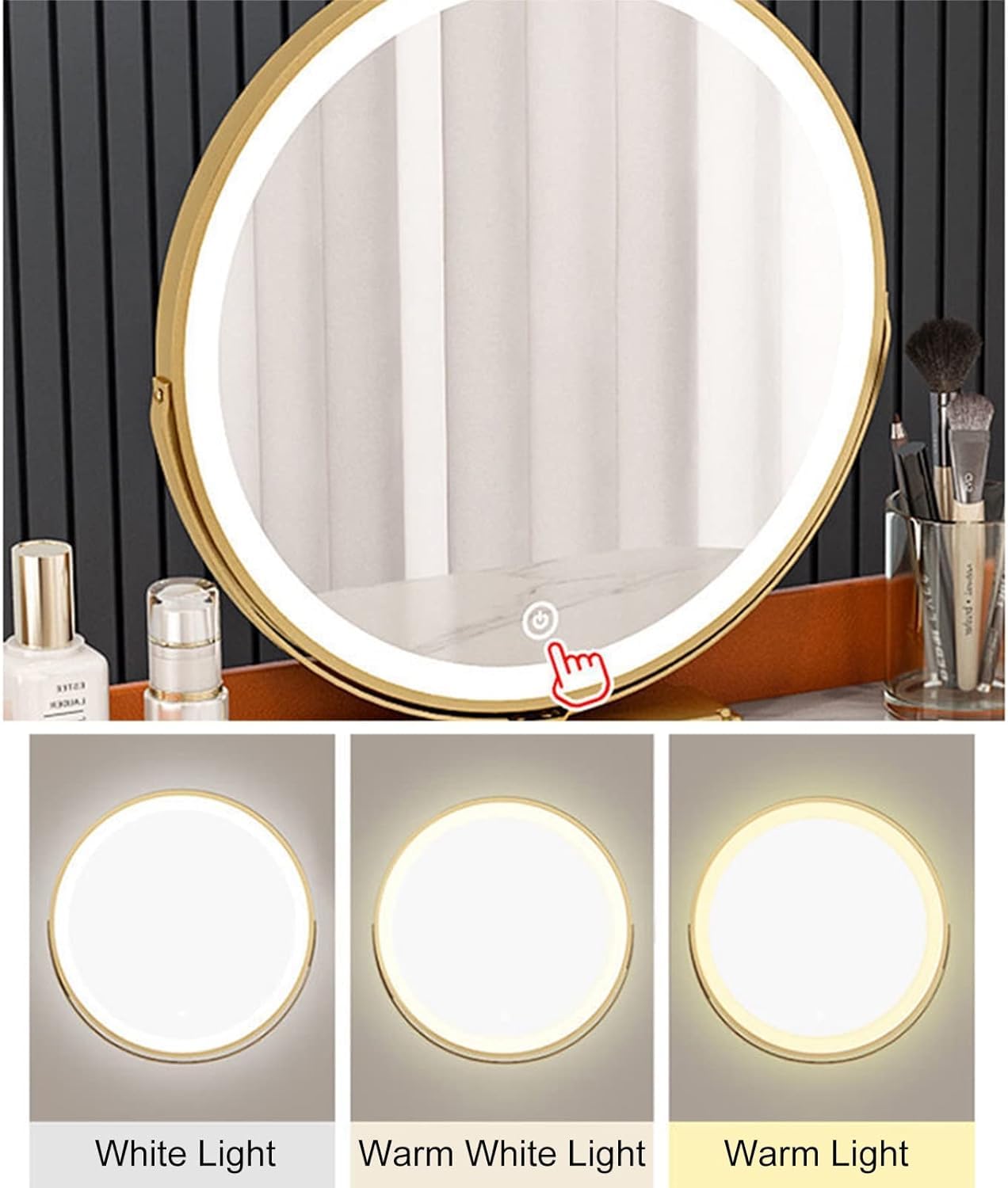 Kaptafel met Spiegel en Kruk met Kussens, Multifunctionele Make-uptafel, Make-up Ijdelheidstafel met Opberglades en Dressoir (Color : WhiteB, Size : 60cm/23.6in