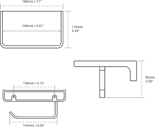 Miniatura 7 de Soporte de papel higiénico con estante para teléfono, para baño, montaje en pared, dispensador de rollo de pañuelos, almacenamiento, bronce aceitado