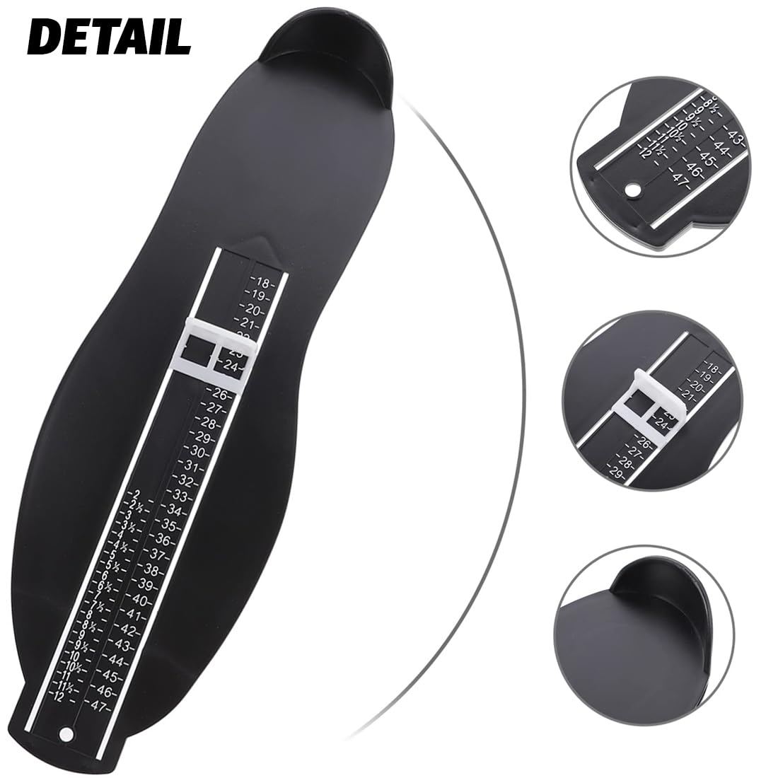 Pedimetre Enfants et Adultes, Mesureur de Pieds, pedimetre enfant, Pointure Chaussure Mesurer Pied Dispositif de Mesure Pédimètres pour Déterminer la Pointure 18 à 47 et Ruban à Mesurer 1.5m