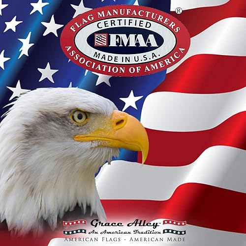 Vista 2 de Bandera americana: 100 % fabricada en EE. UU. Certificada por Grace Alley. Bandera de 3 x 5 pies de los Estados Unidos, de larga duración