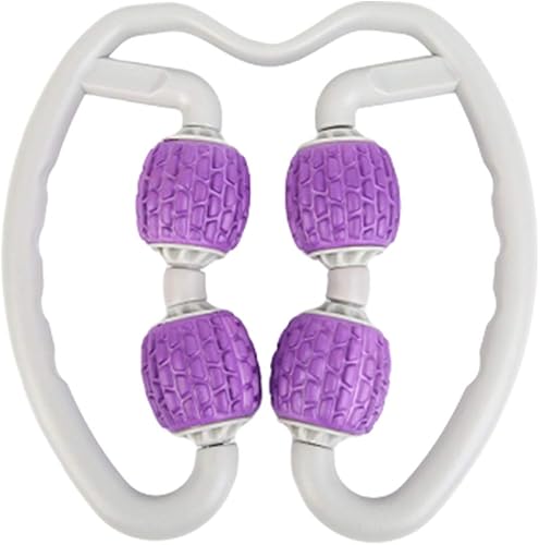 Masaje muscular, rodillo de 4 ruedas para terapia muscular de punto gatillo para piernas y cuerpo, rodillo de espuma 3D 360 anticelulitis para