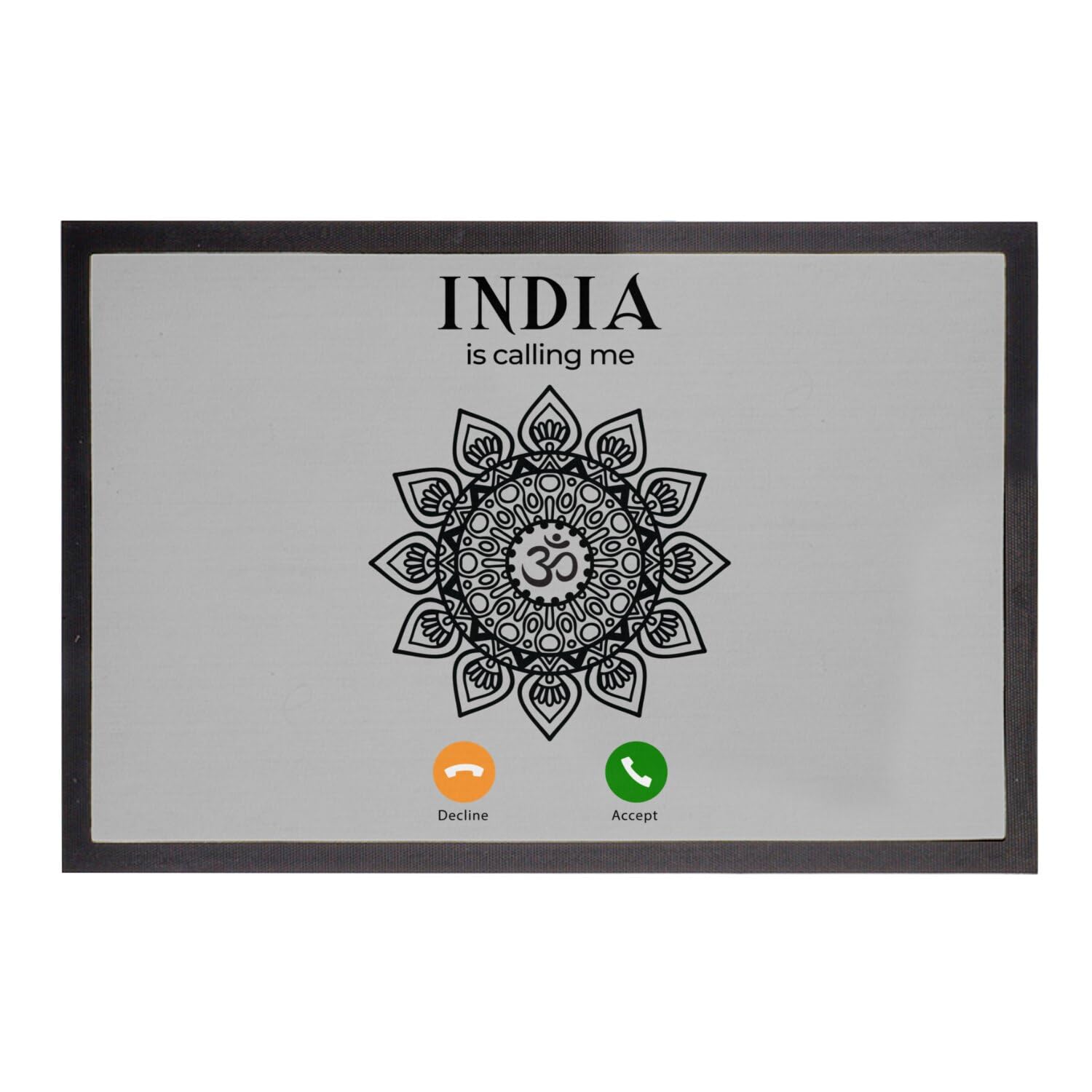 Paillasson Mandala gris tapis de yoga et entrée déco évasion Inde