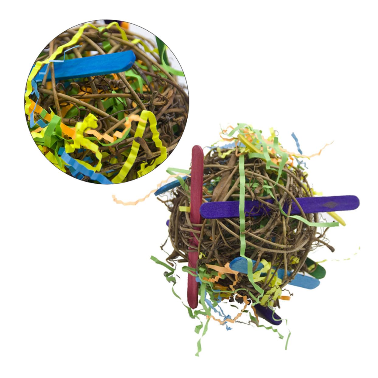 VANZACK 6pièces Jouets à Mâcher Rattan pour Oiseaux Accessoires Naturels pour Perroquets Inséparables Et Calopsittes