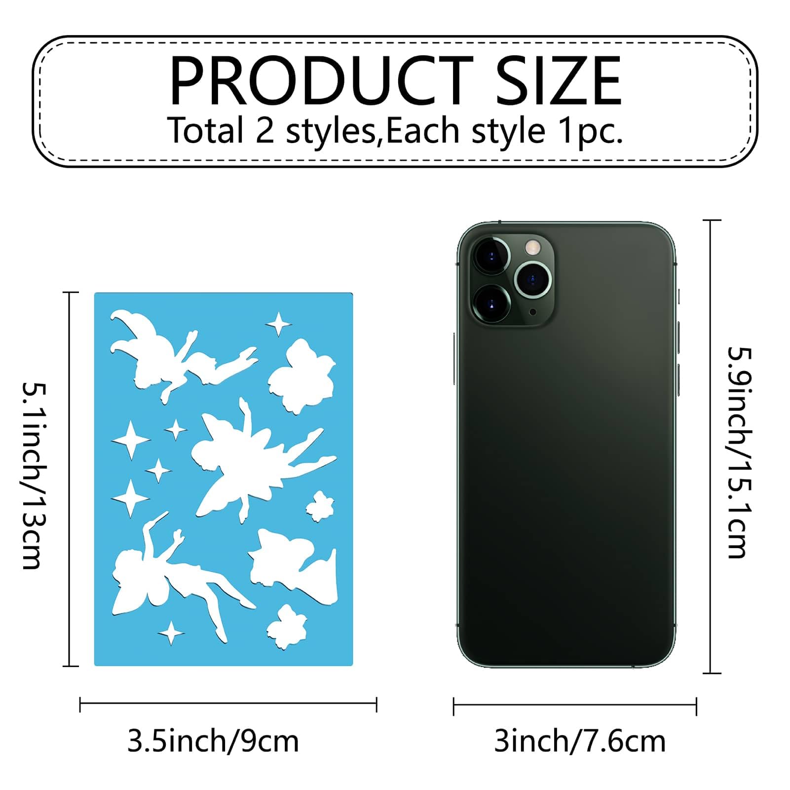 GORGECRAFT 2 Styles Fairy Stencils Reusable Dream Little Fairies Angel Templates Acrylic Lapidary Cutting Leather Jewelry Template for Painting on Wood Scrapbook Wall Floor Earrings Making DIY Crafts - Image 2