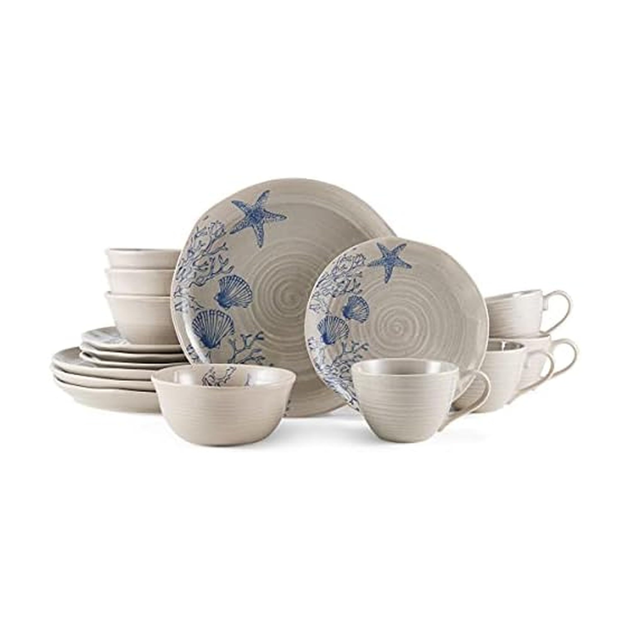 Mikasa Pfaltzgraff Southport 16 Piece Dinnerware Set, Service For 4, Cream