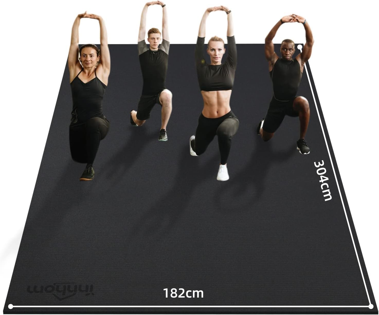 innhom Vloerbeschermingsmat, fitnessapparaten, fitness, sportmat, antislip, zeer duurzame onderlegmat, beschermmat voor loopbanden (243 x 182 x 0,7 cm, zwart