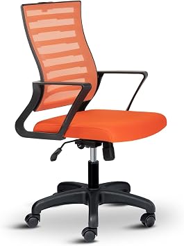 Capri Fileli Ergonomik Ofis Koltuğu Tilt Mekanizmalı Ayarlanabilir Turuncu Sandalye