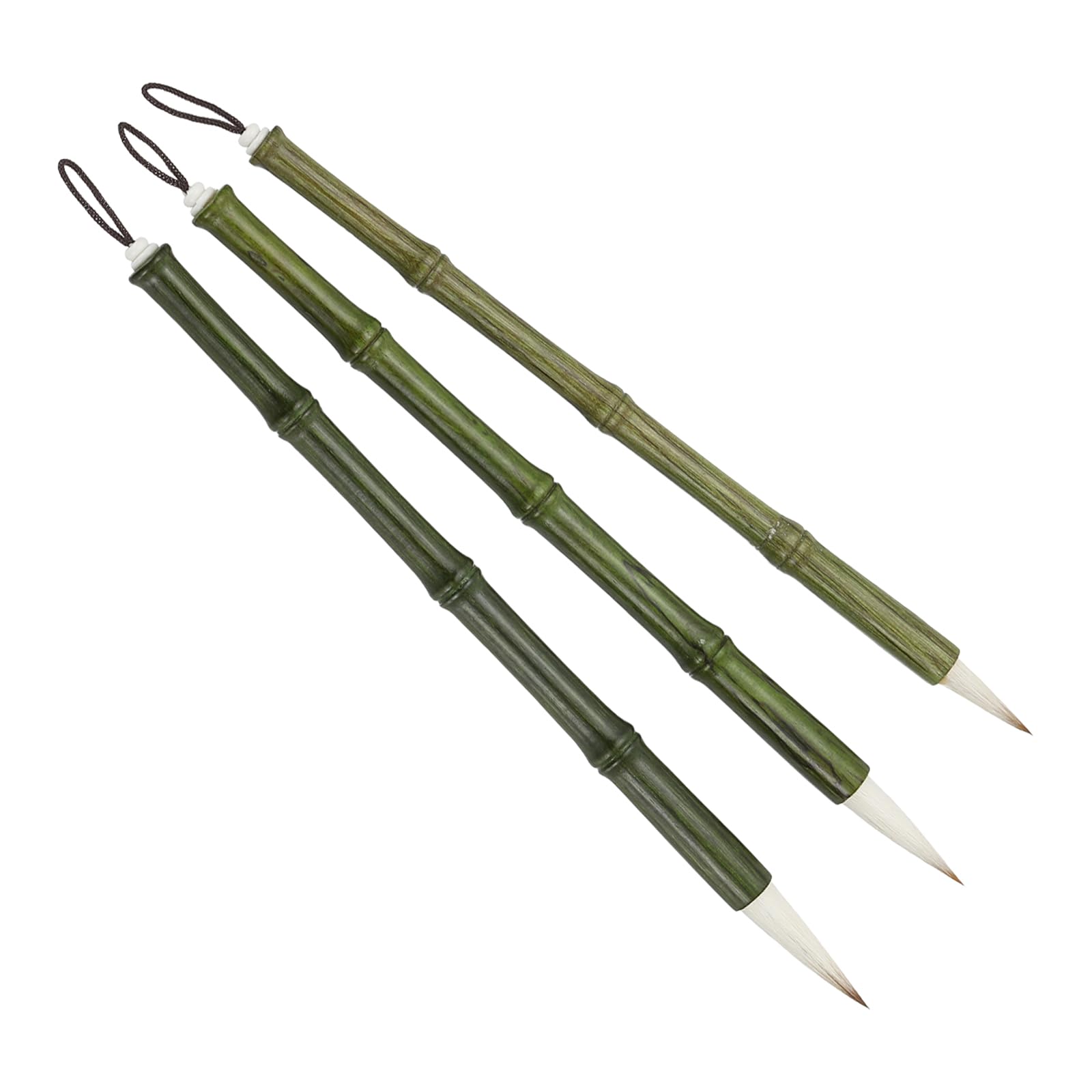 PATIKIL Calligraphy Brush, 3 Pack Watercolor Ink Painting Calligraphy Writing Brush Drawing Art Sumi-e Brush Wood Handle for Beginner 3 Size Kit,