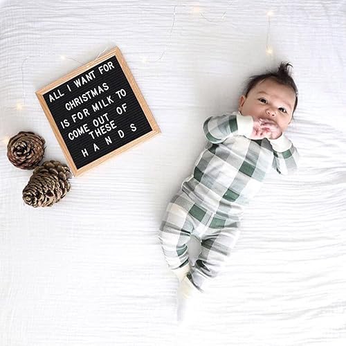 Miniatura 9 de Tablero de mensajes de fieltro de 340 letras, letrero con soporte, 10 x 10 pulgadas para bebé y embarazo, para decoración del hogar y fiesta