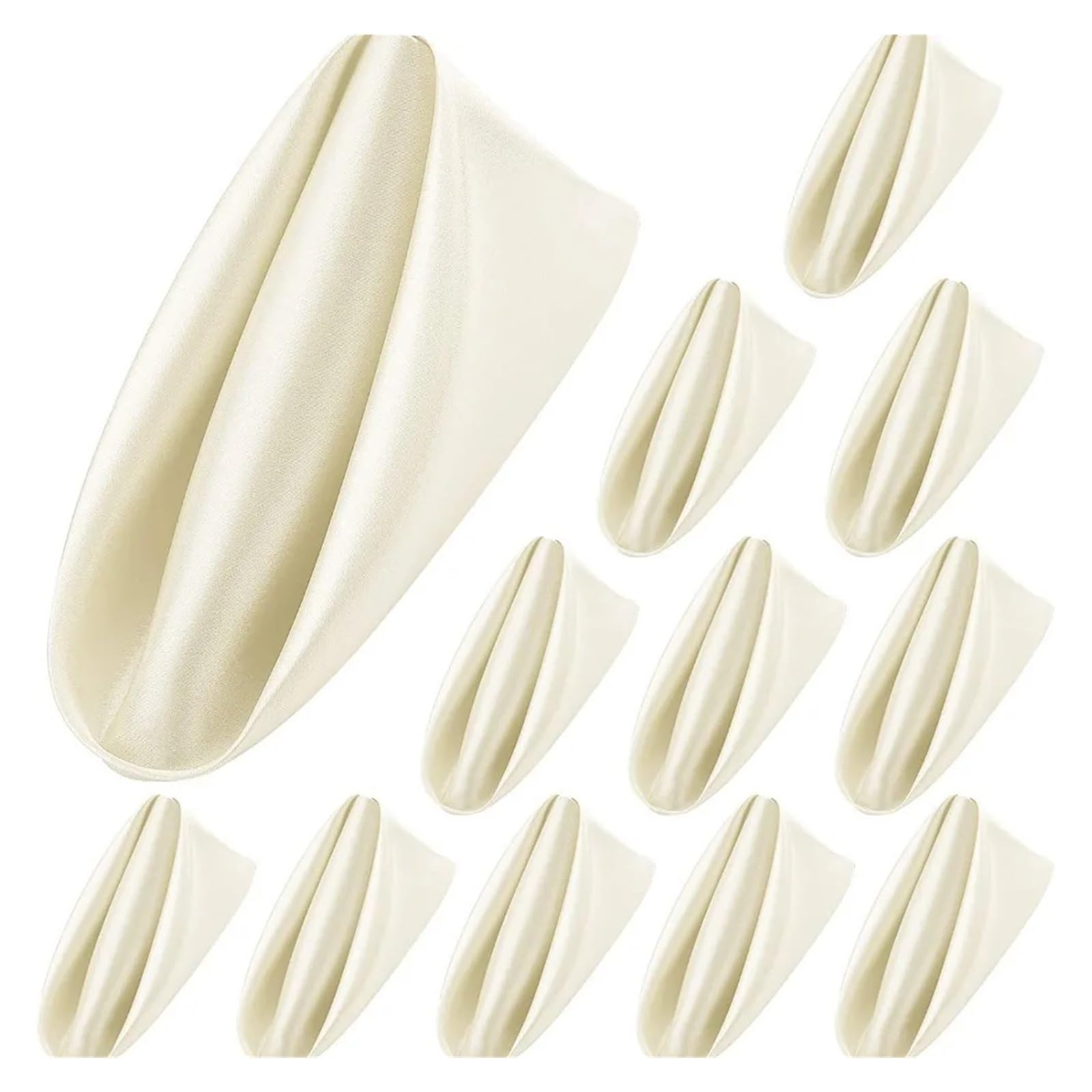 Satin Dinner Napkins 10pcs 30x30cm Satin Napkin Soft Washable Dinner Napkins Reusable Table Event(Beige)