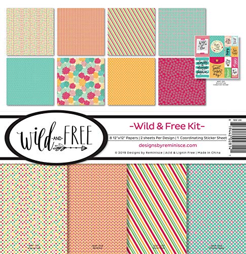 Reminisce (REMBC) Wild and Free Scrapbook Collection Kit, Multi Color Palette