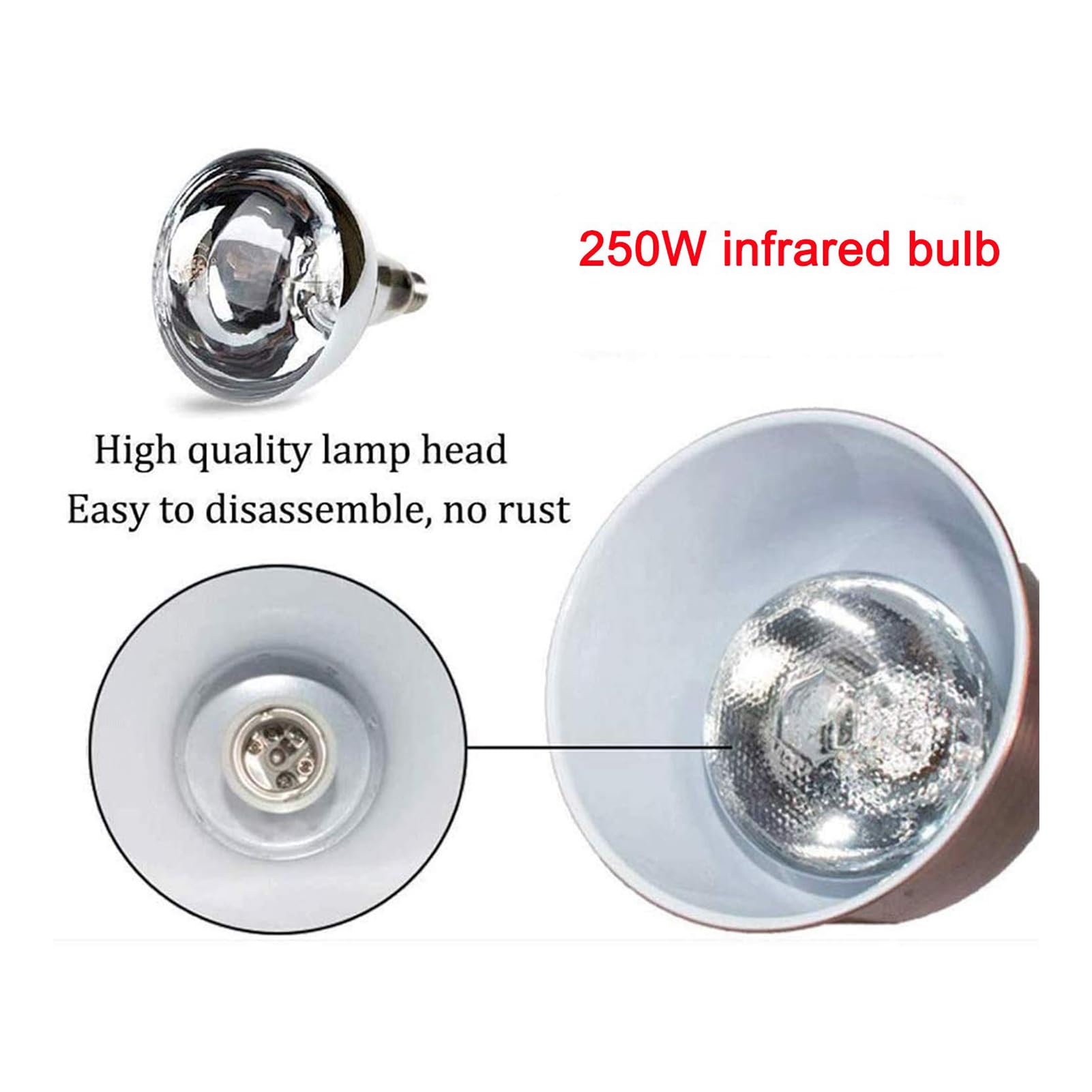 Lampa grzewcza do naczyń, podgrzewana lampa kuchenna do jedzenia, lampa grzewcza z żarówką 250 W, do bufetu i hotelu, regulowana długość 60-180 cm