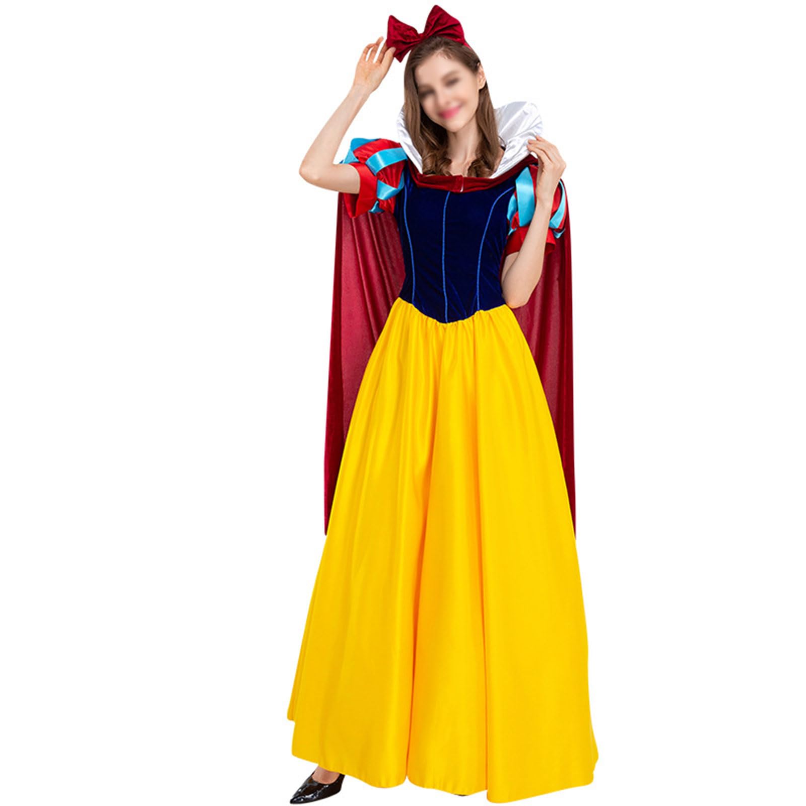 FGRID Damska sukienka księżniczki Cosplay, seksowna bajkowa królewna śnieżka przebranie, plus rozmiar balu kostium na Halloween element ubioru