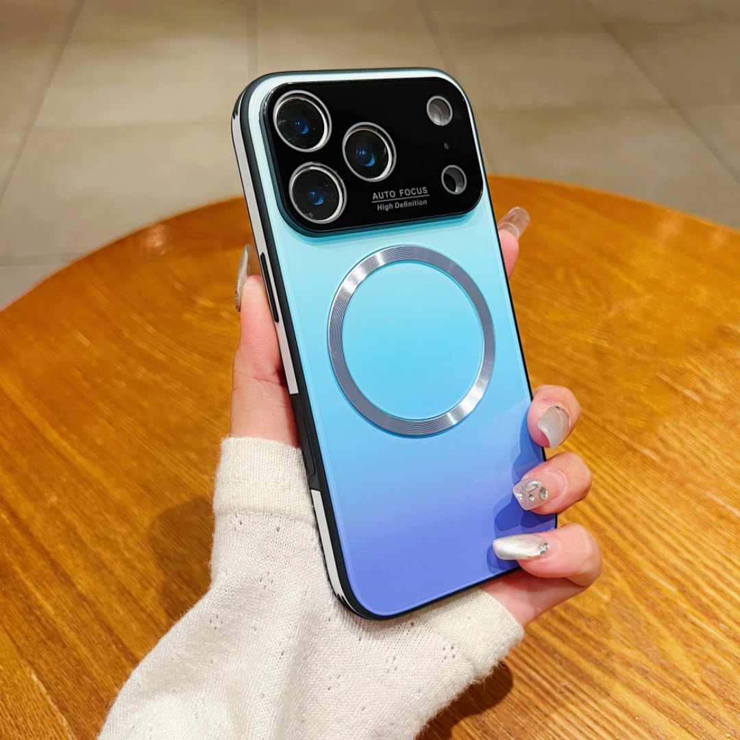 Coque iPhone 16 Plus bleu ciel avec protection d'objectif en verre et charge Magsafe - 6