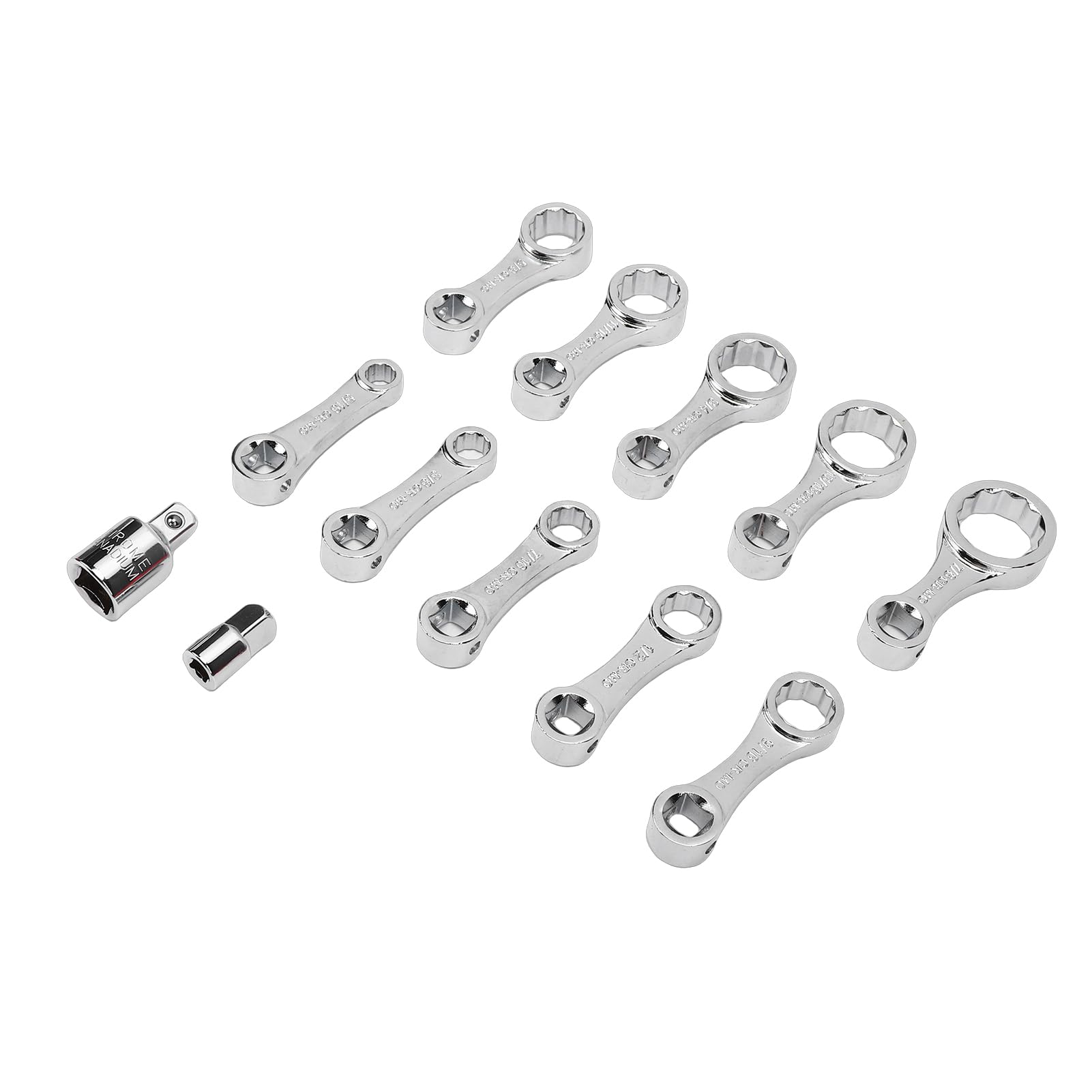 Jeu D'adaptateurs de clé de Torsion 12 Points en Acier au Chrome Vanadium 12 Pièces pour Réparations Automobiles Polyvalentes, Boîte à Outils Portable Incluse pour un Rangement et une