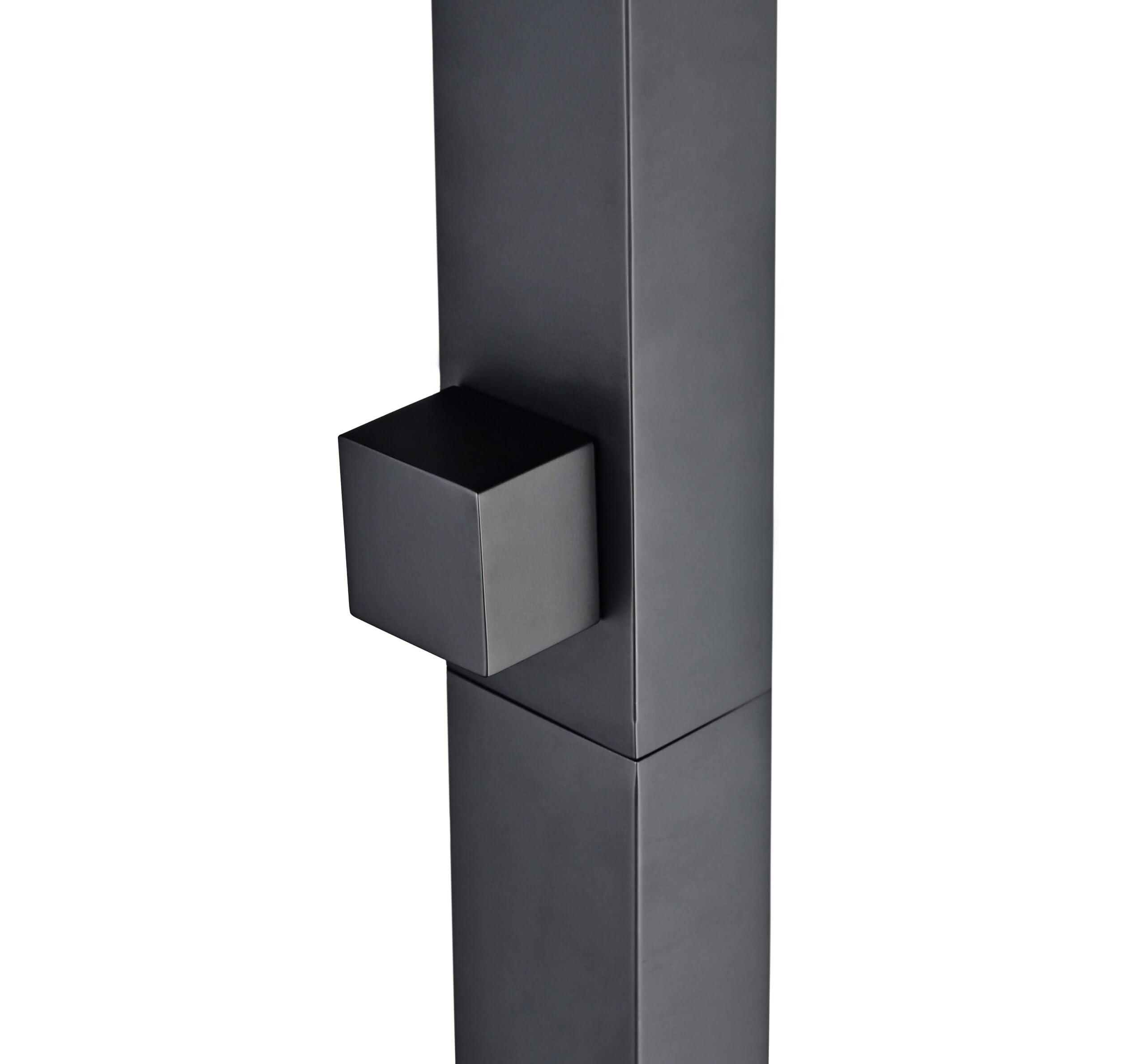 Mice - Columna de Ducha Exterior para Piscina, Jardin, SPA - 1 Via de Agua Fria - Monofluido - 218 cm de Alto con Rociador Tipo Cascada/Negro Mate