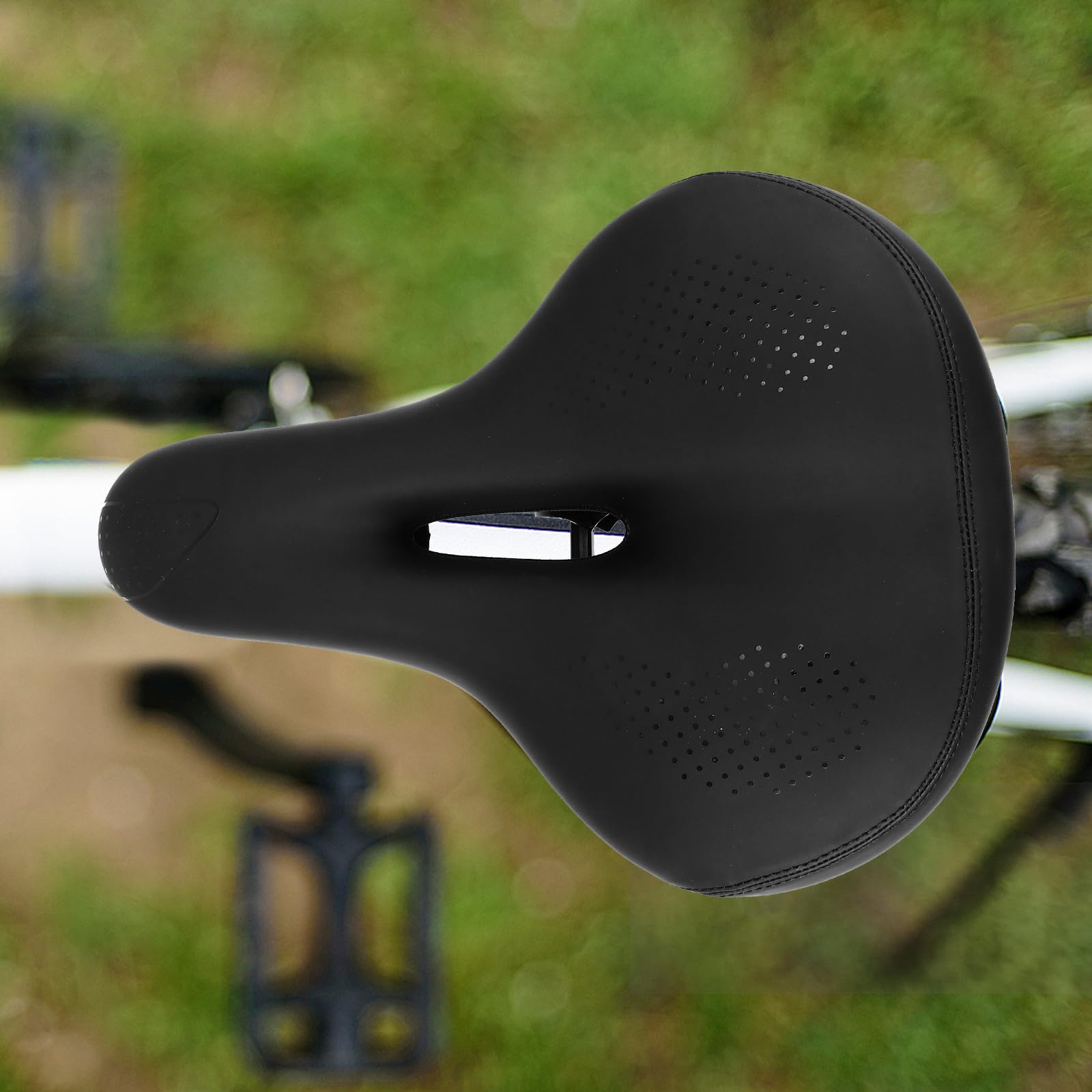 Sella per Bicicletta con Luce, Ammortizzata, Pu, Nera