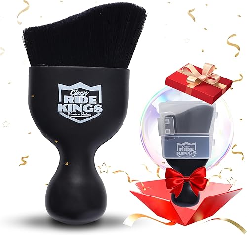 RIDE KINGS Cepillo para detalles del interior del automóvil, herramienta de limpieza de cepillo para polvo con cubierta, limpiador de tablero de