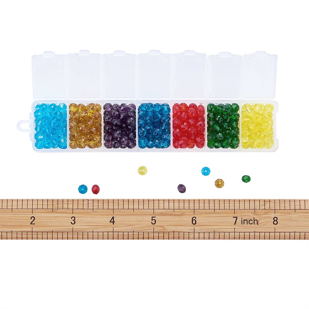PandaHall - Perline briolette a forma di rondelle sfaccettate, 4 mm, in cristallo, 10 colori, distanziatori per bigiotteria fai da te, 1000 pz