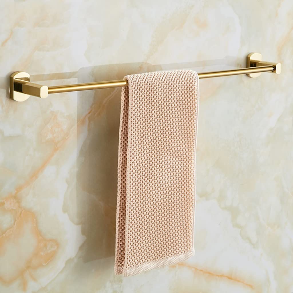 Porte-serviettes bain tout en cuivre barre unique dorée pour matériel de salle de bain mural