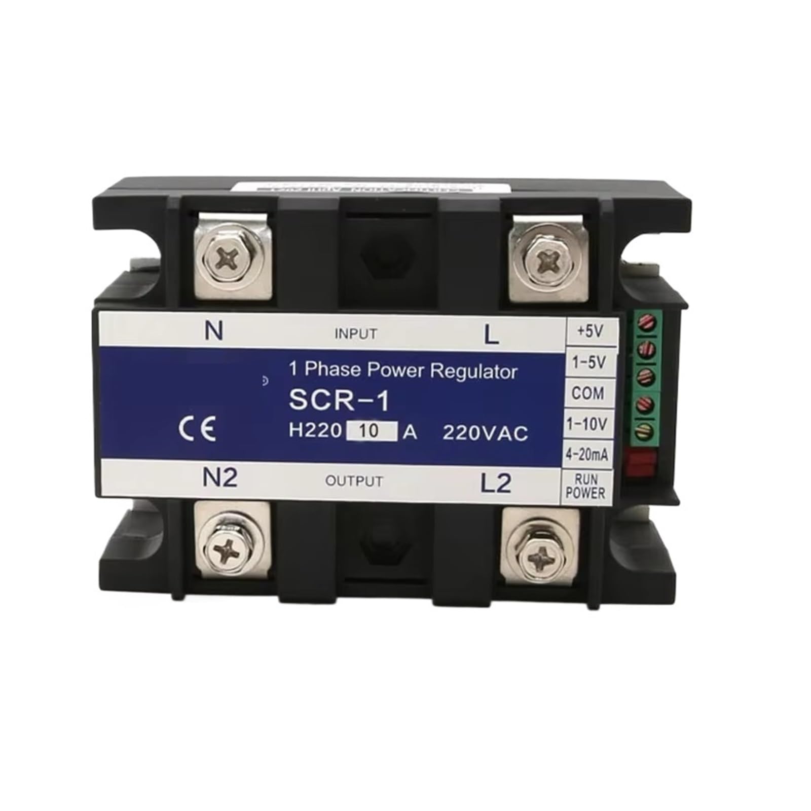 ZVQYSGIW Single-phase Voltage Rregulator Power Controller Module 10A SCR-10A 220V Control Signal 0-10V 4-20mA 1-5V