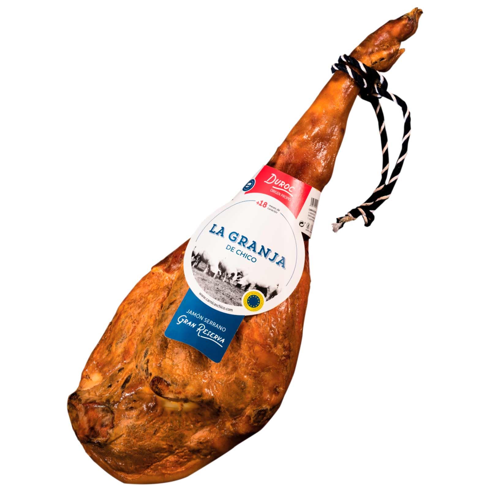 Jamón Serrano duroc Gran Reserva (entre 7 y 8 kilos) jamón con 18 meses o mas de curación, jamón con pata raza duroc