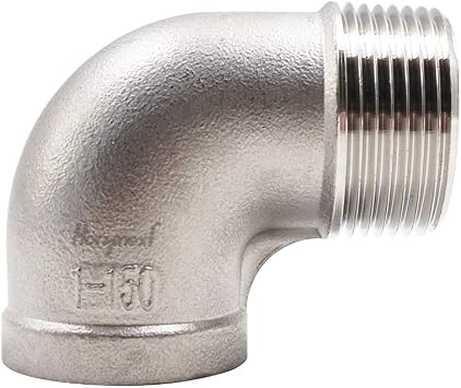 stainless steel NPT 1 elbow fitting 90 degree with both male and female thread connecting water pipe air hose pvc tube cast coupling 1 pc
