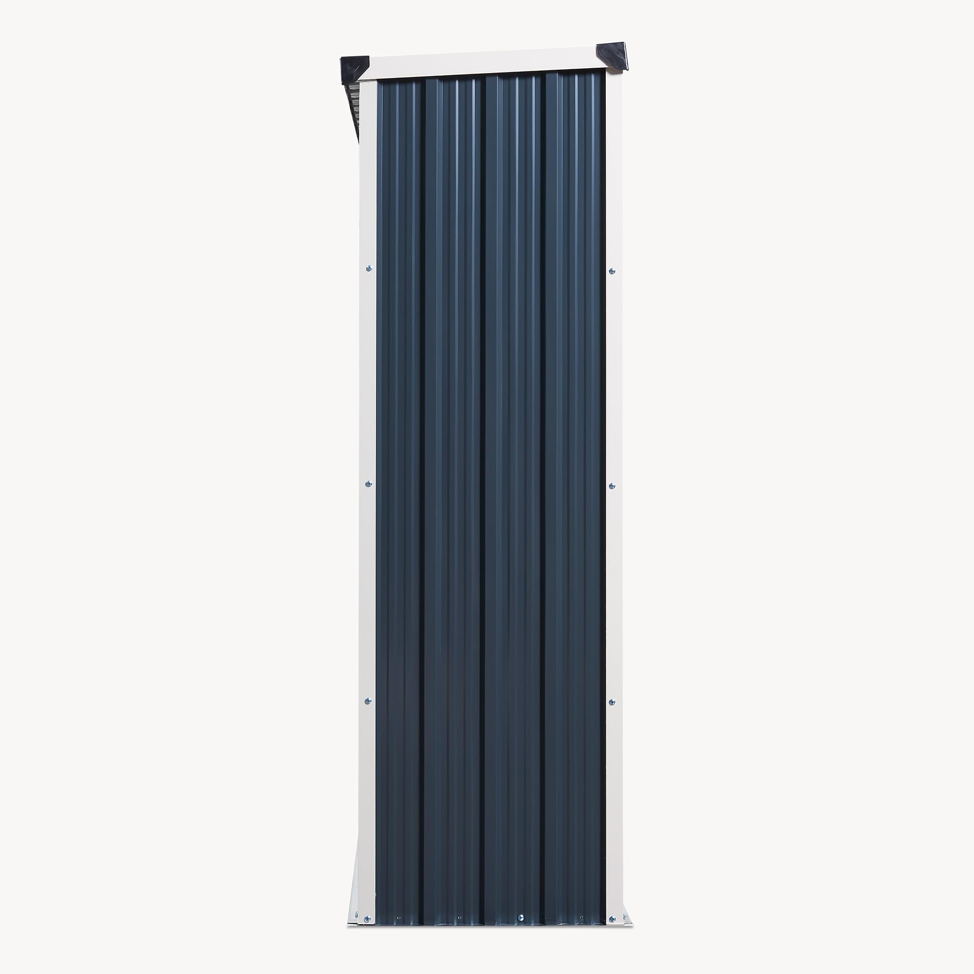 casa.pro Leñero Exterior Kalmar Soporte para Leña Estante para Leña Cubierto Almacenamiento de Madera para Chimenea Sistema Clipping Acero Galvanizado 155 x 45 x 157 cm - Gris antracita