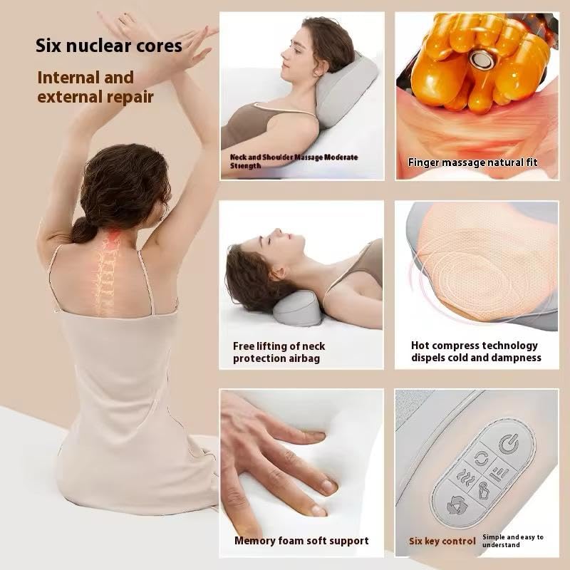 Image of Back Neck Massager Shiatsu Massage Pillow with Heat, Update 20 Deep Tissue Kneading Nodes Massage with Airbag for Shoulder Waist Muscle Pain Relief Electric Back Massager