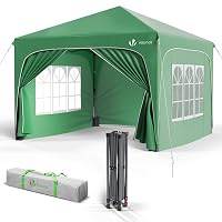 VOUNOT® Gazebo Pieghevole 3x3m Impermeabile, Tenda Esterno Resistente con 4 Pareti Laterali