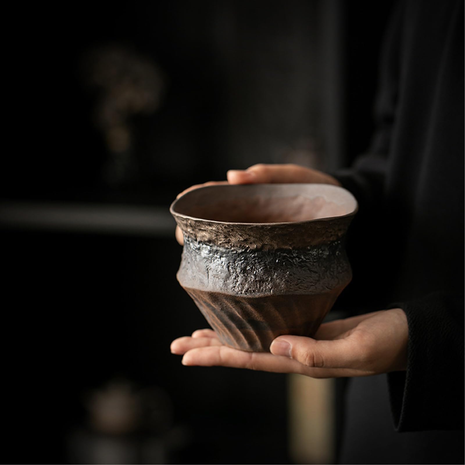 600 ml/581.2 g ceramiczna stara skała błoto retro herbata urna dom świeży, wykwintny i praktyczny - z wiatrem