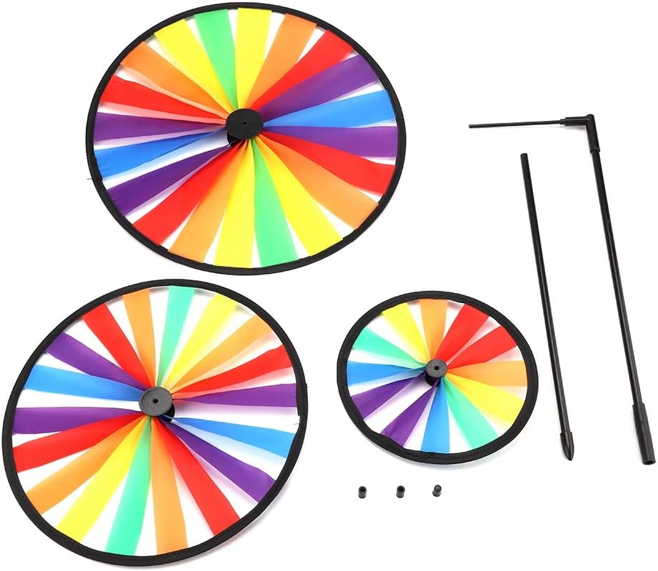 VGEBY1 Flower Windmill, Pinwheel Whirligig Rainbow Colored Spinner for Outdoor Garden Party