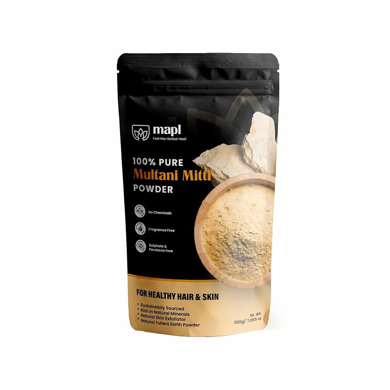 MAPL Pó de Argila Fuller’s Earth Multani Mitti, 200 g