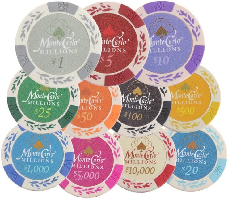 Amazon | 約20枚 カジノチップ モンテカルロ ポーカーチップ