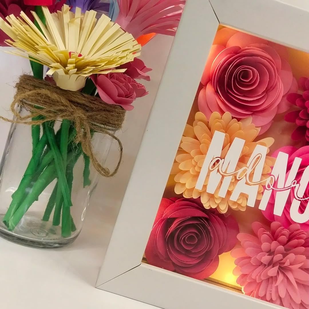 Kajal's Dreams n Moments Personalized Shadow Box Frame with Handmade 3D Flowers 3