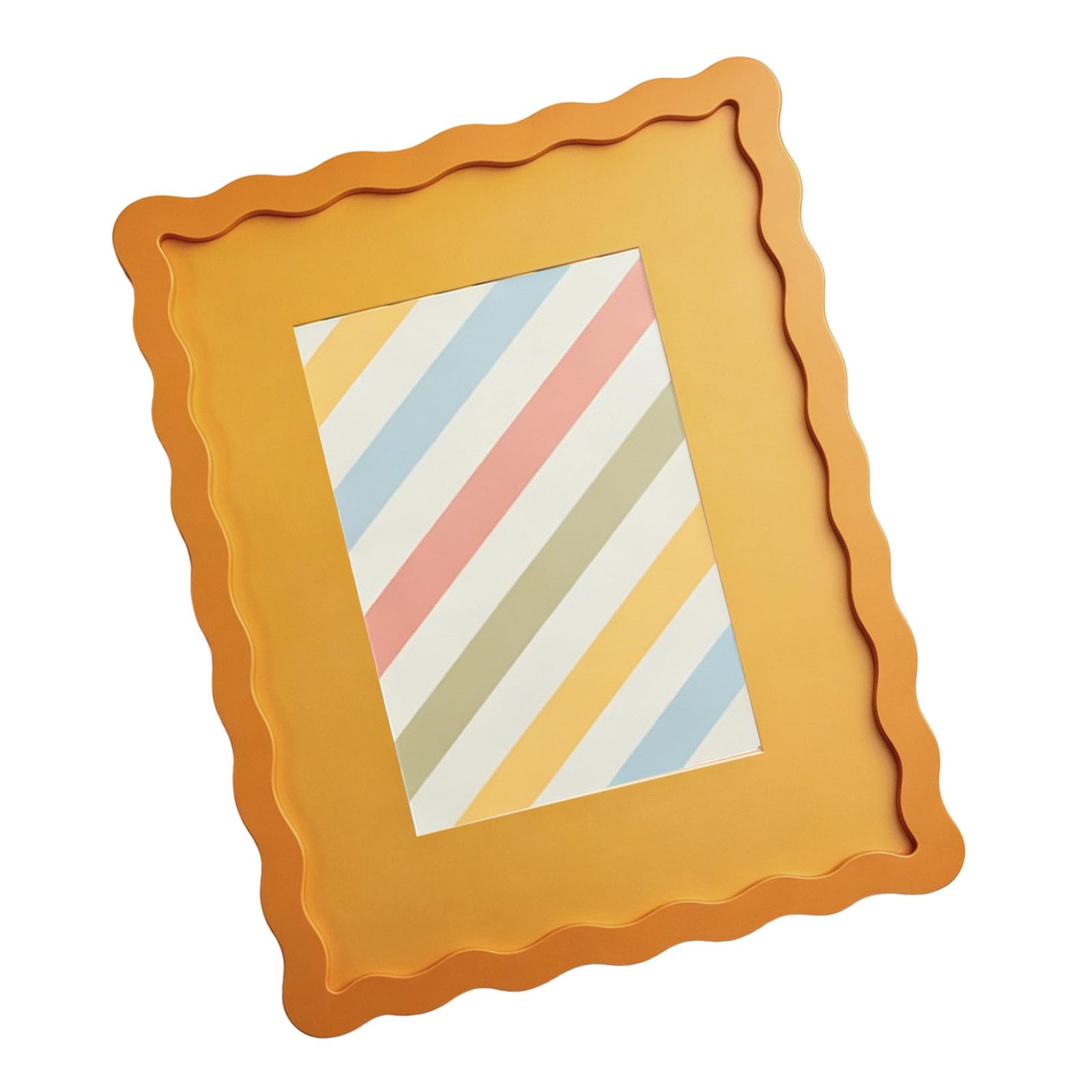 Current Curved Shaped Wood Frame 8x10 Inches with Clear Glass Panel for Tabletop or Wall Mounting Versatile Wall/desktop Picture Frame