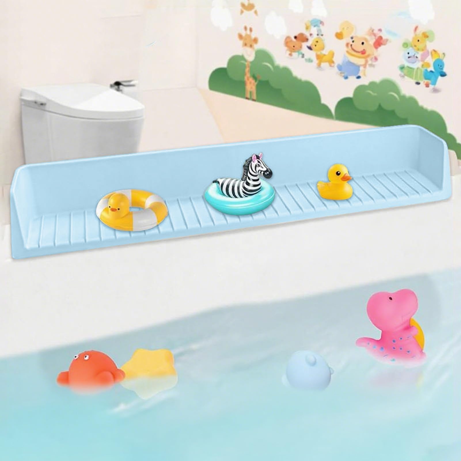 Paraspruzzi Per Vasca Da Bagno Con Ventose In Silicone Bordo Vasca | Ripiano Per Giocattoli Per Bagno E Doccia Per Bambini Proprietari Di Casa Assistenti Asili Nidi Appartamen