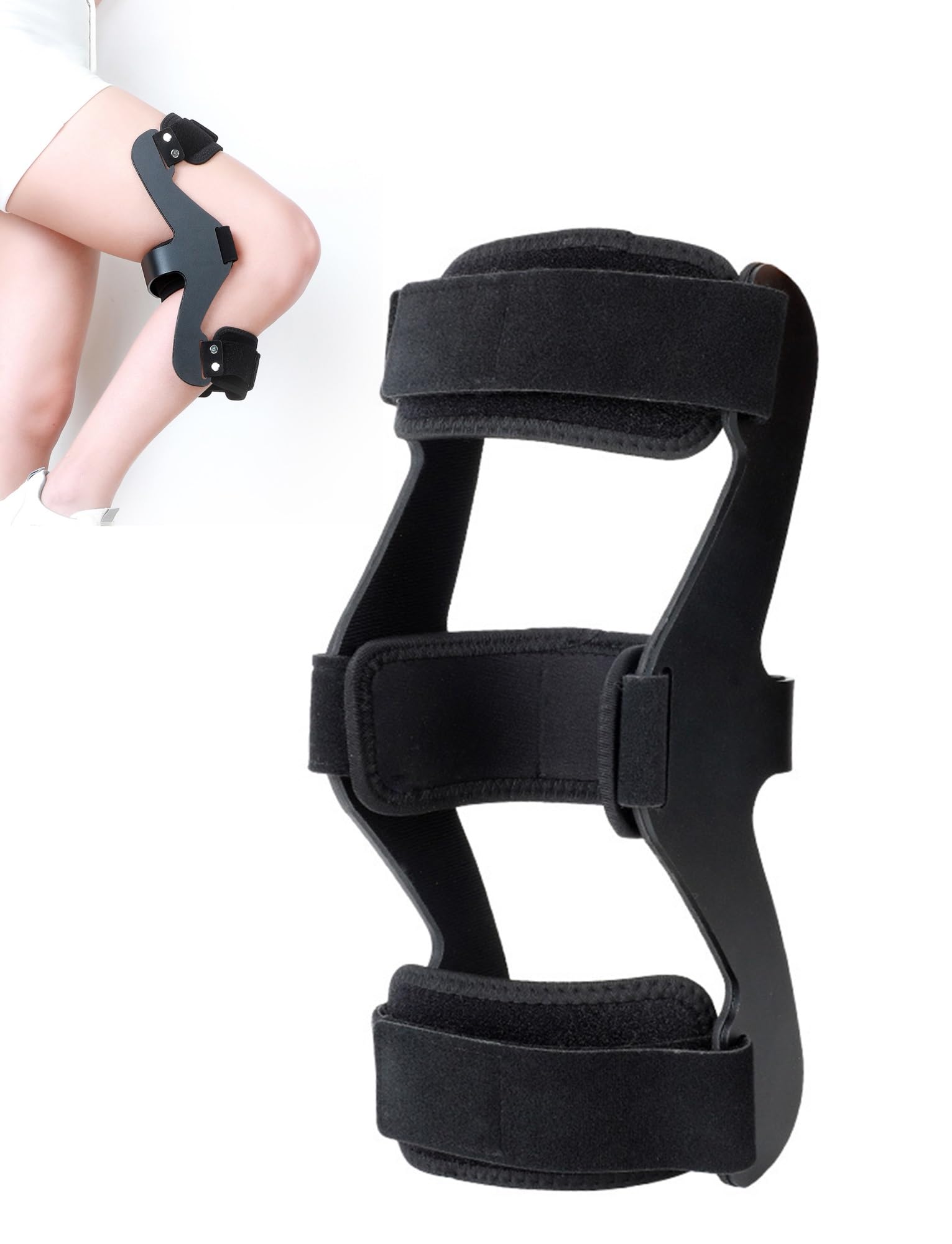 Generisch Knie-Hyperextensionsorthese, verstellbare Kniestützorthese, Wegfahrsperrenschutz zur Linderung von Gelenkschmerzen(Left,L)