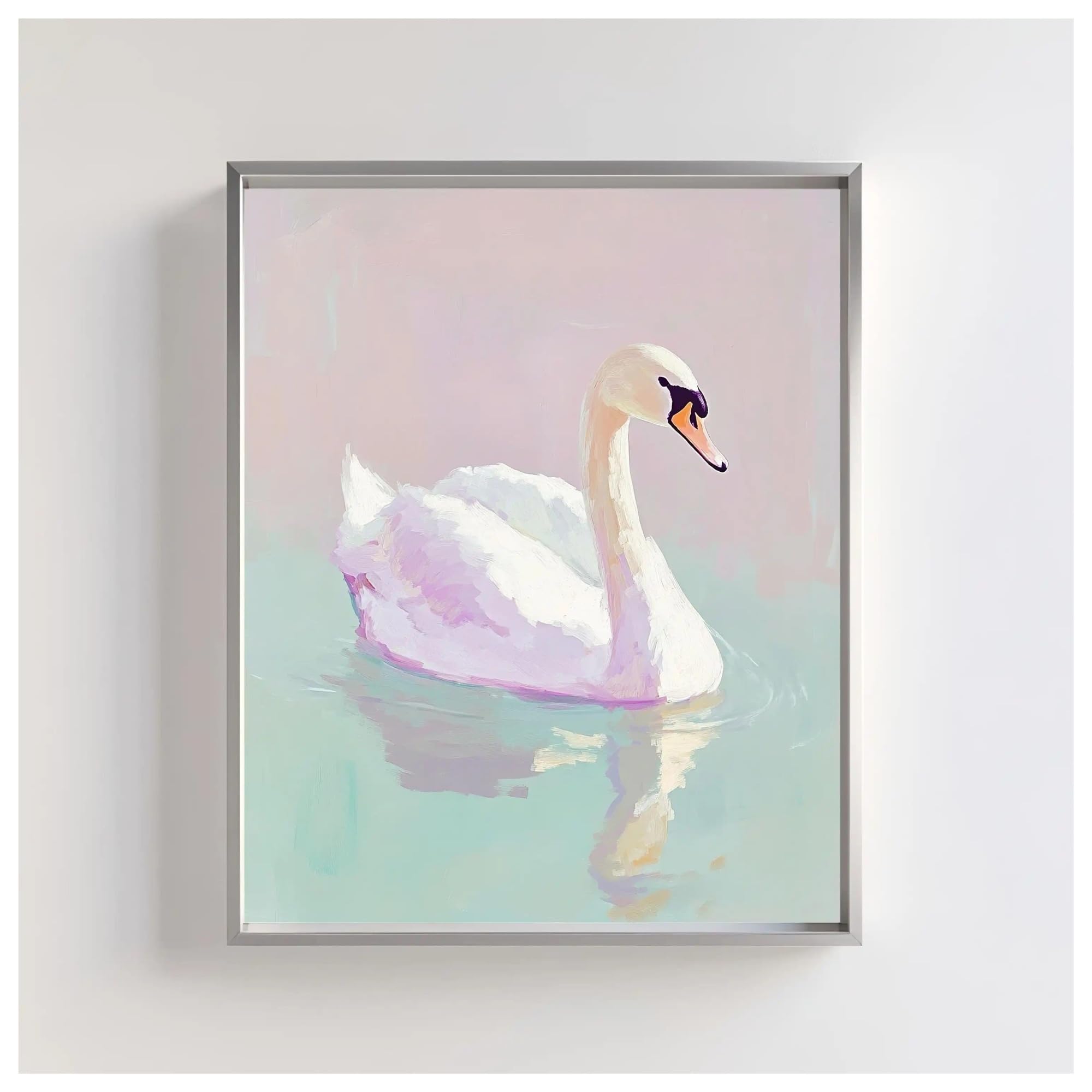 Wall Art Canvas Prints Colorful Pastel Fantasy Animal Poster Minimalist Unicorn Butterfly Swan Dog Canvas Painting Wall Art For Nursery Room Home Decor(M,50x70cm)