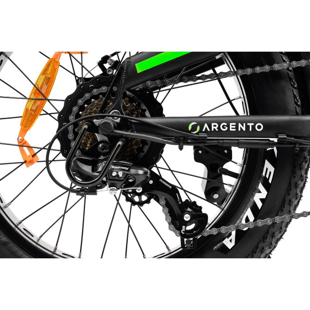 Argento, Mini Mad, E-Vélo, Moteur 250W, Batterie 375WH, 20 Pouces, Noir/Vert