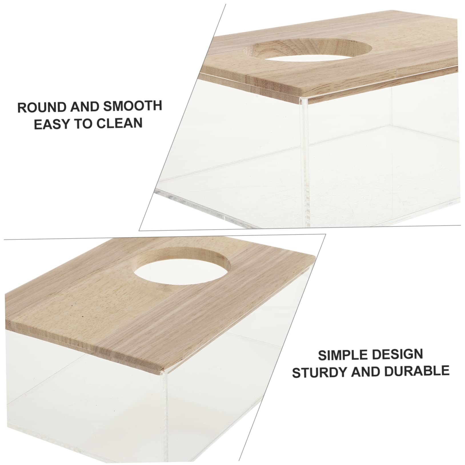 Mipcase Transparente Hamster Sandbadewanne mit Hohem Rand aus Acryl Holz
