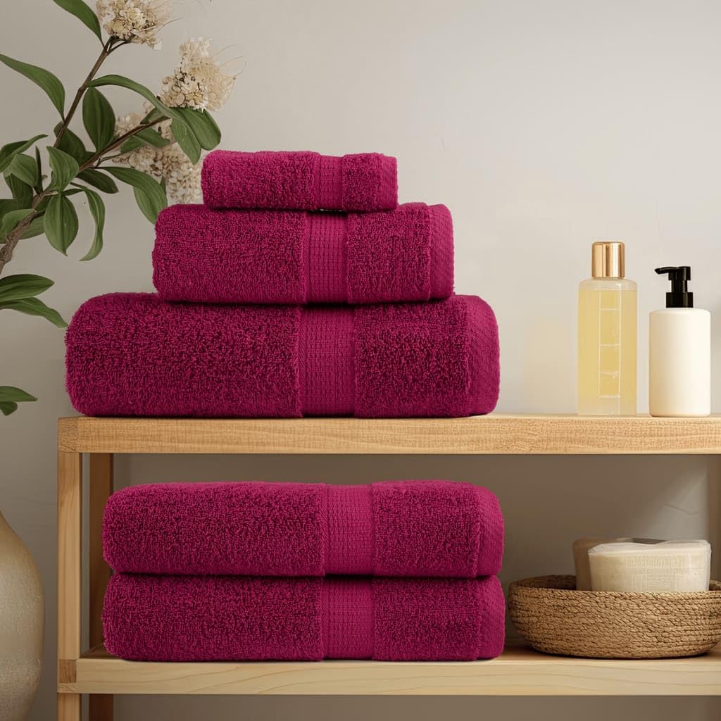 6-częściowy zestaw ręczników premium Solund bordowy 600 g/m² ze 100% bawełny, 4 ręczniki do rąk 50 x 100 cm, 2 ręczniki kąpielowe 70 x 140 cm, certyfikat Oeko-Tex, chłonne, miękkie