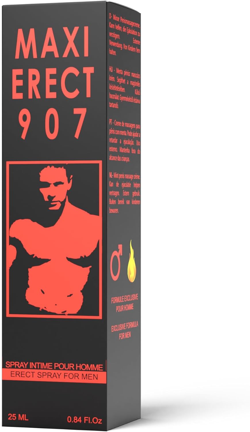 Maxi Erect 907 Erection Spray for Men Better Maximized Sensation Climax for Him 0.84fl oz / 25ml