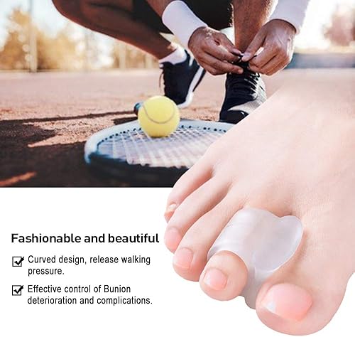 Miniatura 5 de Welnove - Paquete de 10 separadores de dedos de los pies, separadores de dedos de gel, corrector de juanetes (1 2 punta) y esparcidor para juanetes,