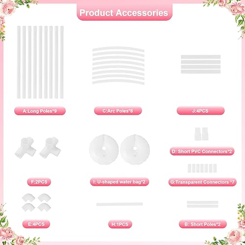 Miniatura 7 de Soporte de arco de globos, soporte de columna de globos para arco de globos con base, bolsas de agua, soporte de arco de globos para boda,