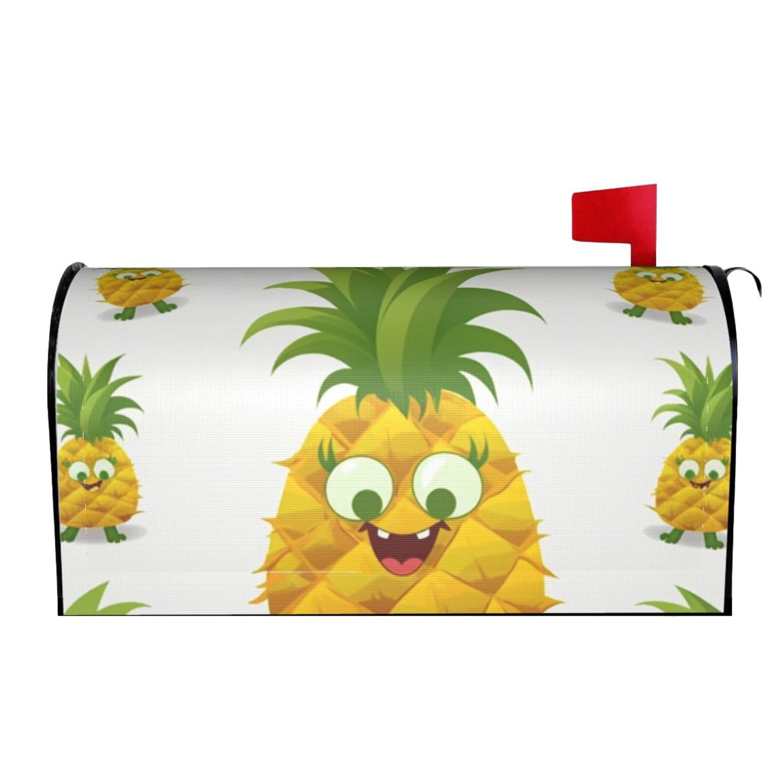 Spring Summer Mailbox Covers Magnetic Letter Post Box Cover Pineapple Mailbox Wrap Decoration Mailbox Post Cover for Garden Yard Outside Welcome Decor 25.5x21 in