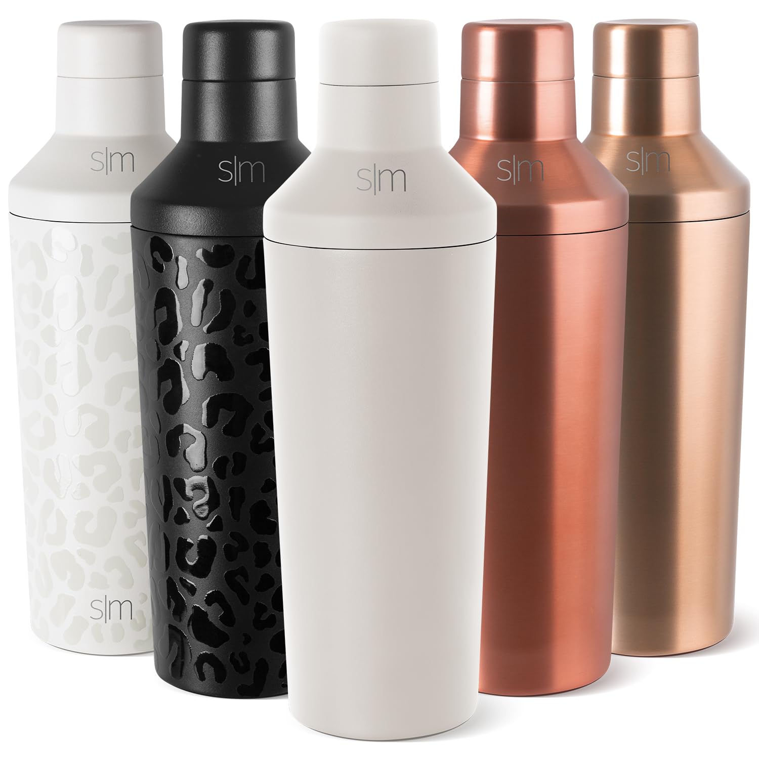 Simple Modern Cocktail Shaker Set with Jigger Lid | Stainless Steel Boston Shaker Insulated Martini Mixer for Mocktails | Gifts for Men Women Him Her | Classic Collection | 20oz | Almond Birch